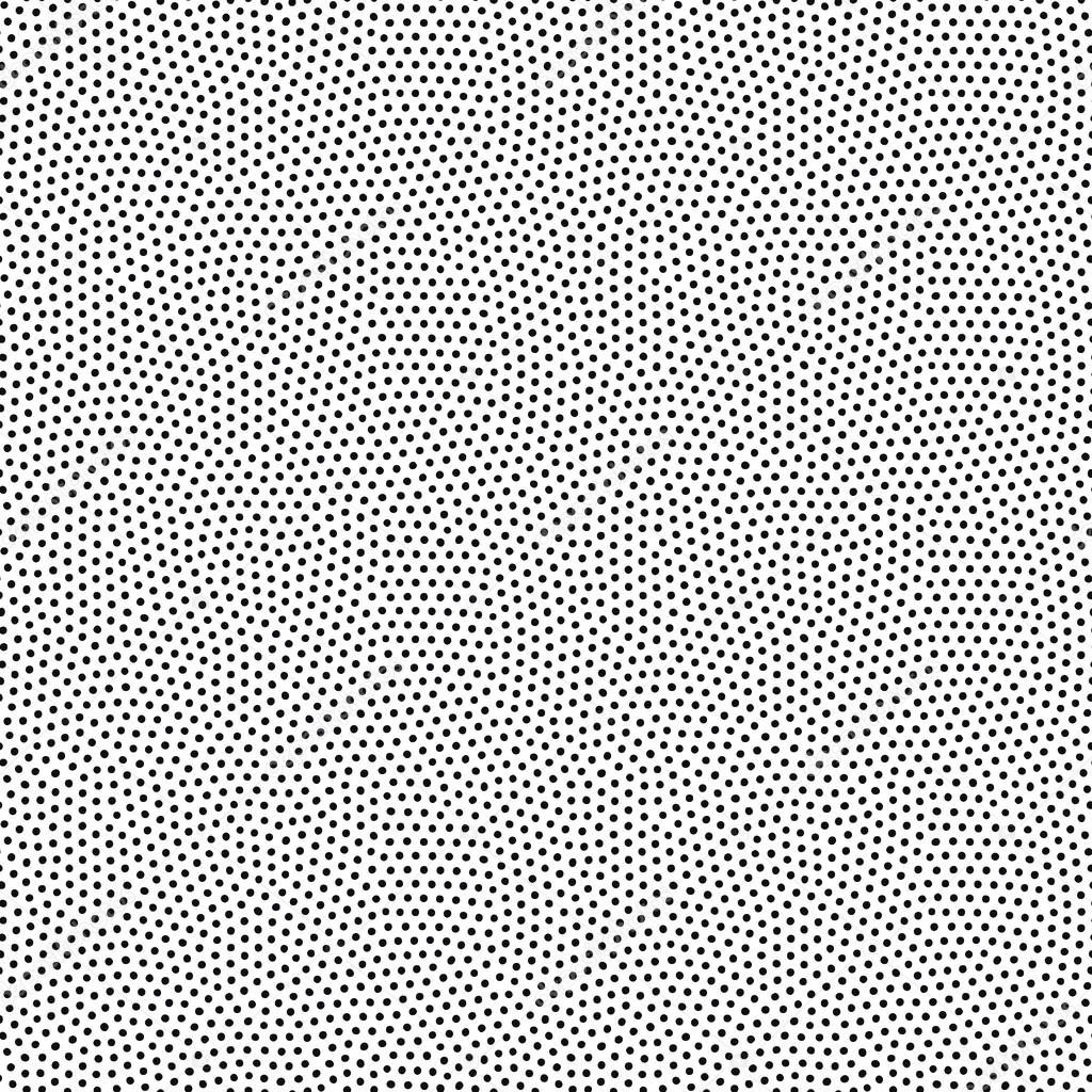 Seamless dot pattern with randomly disposed spots. Dotted background. Black and white vector trendy texture.