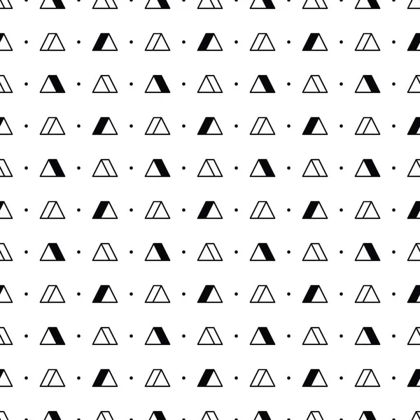 Driehoeken met stippen op witte achtergrond. Naadloos herhalend patroon. Geometrische abstracte textuur. Minimale minachting. Vectorillustratie. — Stockvector