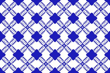 Puebla 'dan gelen çiçekli Meksika talavera seramiği. Meksika 'nın kusursuz bir düzeni var. Vektör illüstrasyonu. 