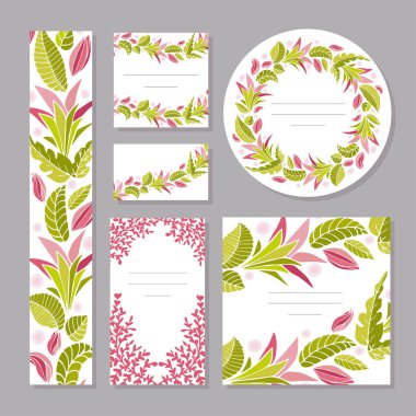 Çiçeklenme lilyum çiçekler ile süslenmiş bahar şablonları koleksiyonu