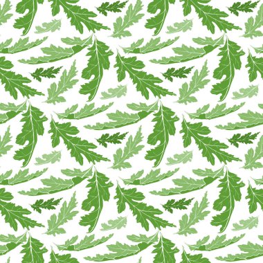 Tasarımınız için düşen yeşil yapraklar ile dikişsiz desen.