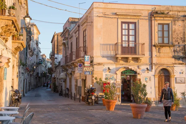 Siracusa Italia Marzo 2018 Las Hermosas Calles Ortigia Siracusa Con — Foto de Stock