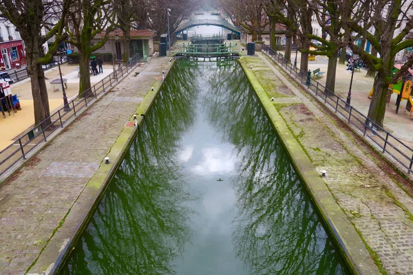 Canal San Martín Invierno — Foto de Stock