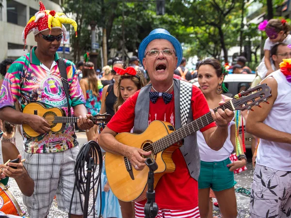 Rio Janeiro Brazilië Frebuary 2015 Mensen Vieren Carnaval Straten Van — Stockfoto