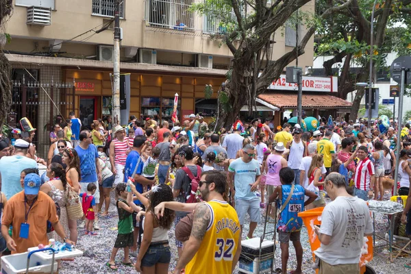 Rio Janeiro Brazilië Frebuary 2015 Mensen Vieren Carnaval Straten Van — Stockfoto