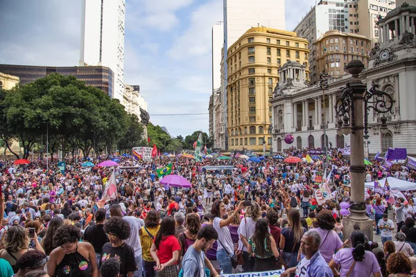 リオデジャネイロ ブラジル 2018 ボルソナロに対する彼のデモ — ストック写真