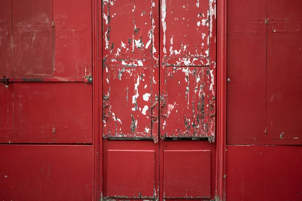 Facciata Negozio Chiusa Legno Rosso Parigi Francia — Foto Stock