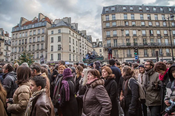 Paris França Janeiro 2015 Manifestação Suis Charlie Paris Relação Vítimas — Fotografia de Stock