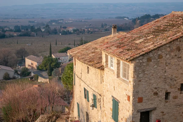 Gigondas França Janeiro 2019 Edifícios Típicos Ruas Igreja Gigondas Região — Fotografia de Stock