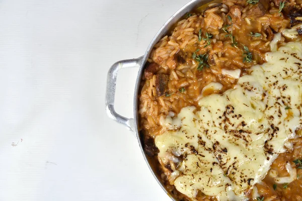 Sosis Risotto, İtalyan risotto İtalyan sosis ve servis