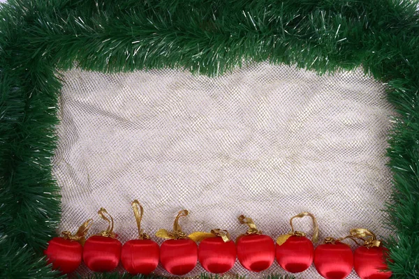 Зимовий святковий фон. Кордон з гілками ялинки — стокове фото