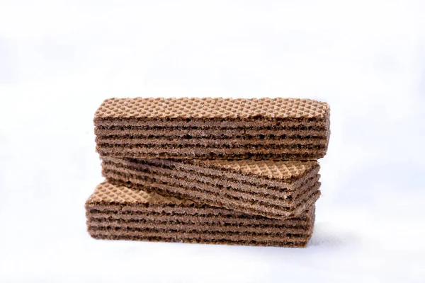 Chocolate Wafer Cookie Isolated White Background — Stock Photo, Image