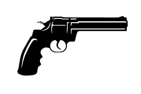 Περίστροφο Σιλουέτα Πιστόλι Διανυσματικό Όπλο Εικόνα Απομονωμένη Λευκό Διαφανές Φόντο Εικόνα Αρχείου
