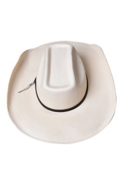 Beyaz arka planda siyah kurdeleli kovboy şapkası hasır şapka kadınlar ve erkekler için hasır şapka.