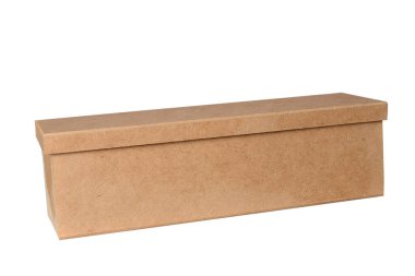 Beyaz arkaplanda kaydırma kapağı olan nesne tutucu için küçük tahta kutu