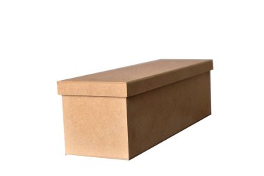 Beyaz arkaplanda kaydırma kapağı olan nesne tutucu için küçük tahta kutu