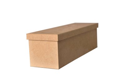 Beyaz arkaplanda kaydırma kapağı olan nesne tutucu için küçük tahta kutu