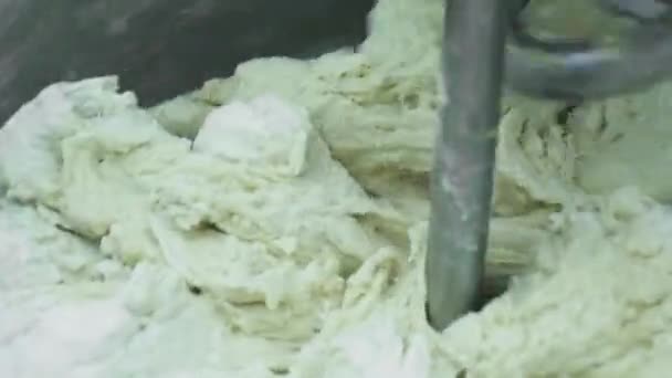 Dough Mixing Kneading Dough Big Mixer Dough Easter Cakes Mixer — Stock Video