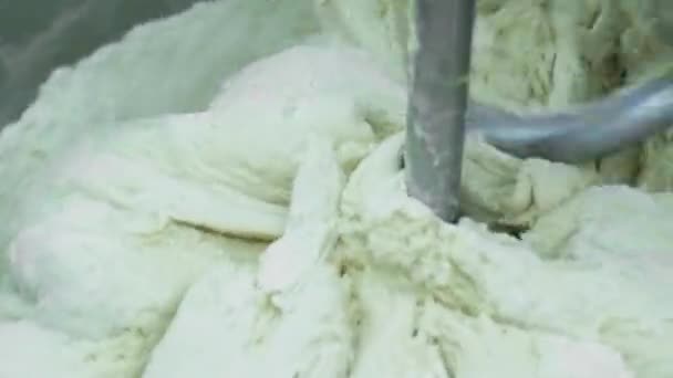 Dough Mixing Kneading Dough Big Mixer Dough Easter Cakes Mixer — Stock Video