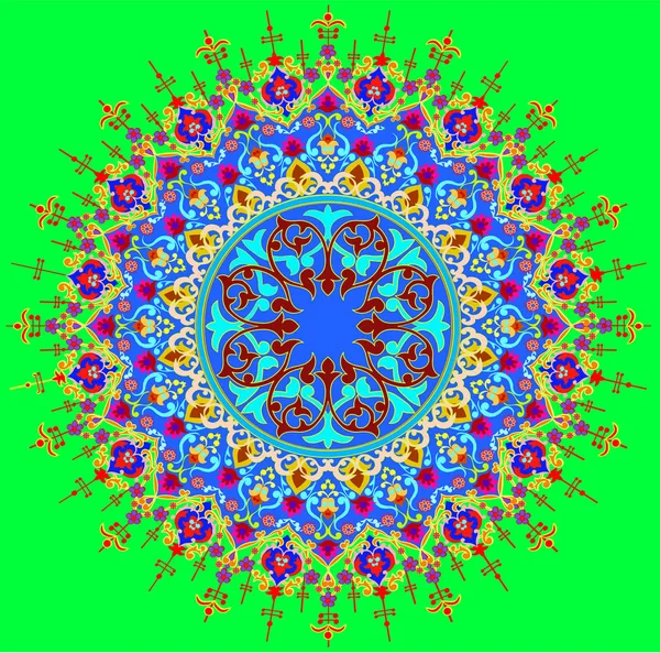 Ljust mönster av abstrakta Multicolor blommor i orientalisk styl — Stock vektor