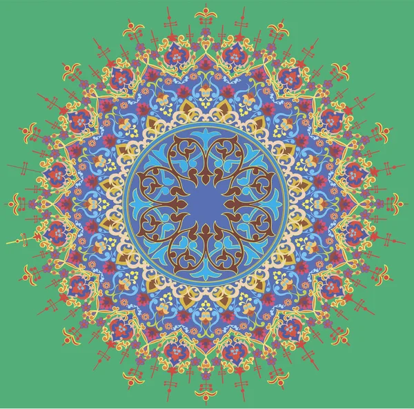  Oryantal tarzda soyut çok renkli çiçekler parlak desen