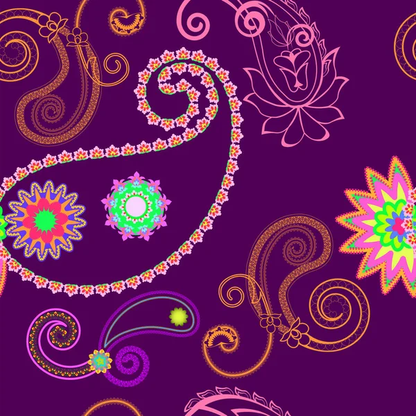 Türkische Gurke mit Spiralen auf lila Hintergrund — Stockvektor