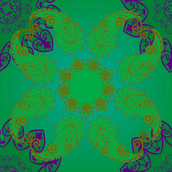    Kusursuz yuvarlak mandala. Desenli vektör çizimi.