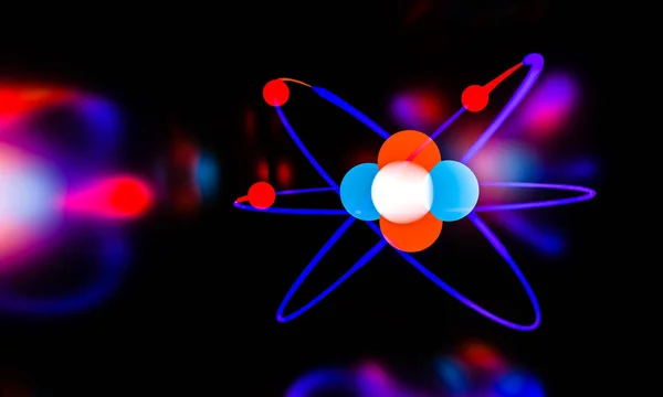Атомная Частица Малекула Черном Фоне — стоковое фото