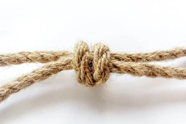 Grapevine Knot Tying Ropes Same Diameter Close Macro — Stock Photo, Image