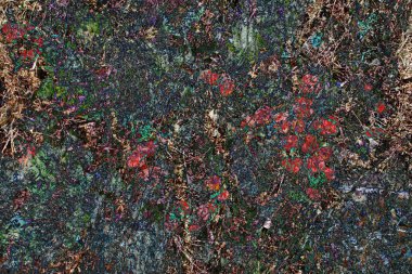 Soyut fantezi - yapraklı sonbahar motifleri kullanarak arka plan. kurgusal kompozisyon