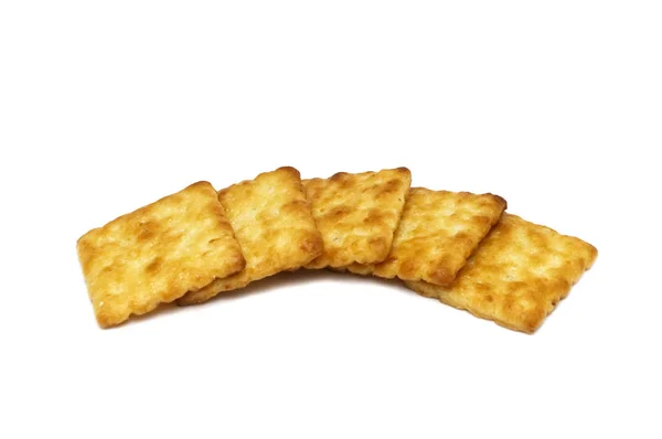 Biscotti Cracker Fatti Casa Design Quadrato Burro Cocco Sapore Dolce — Foto Stock