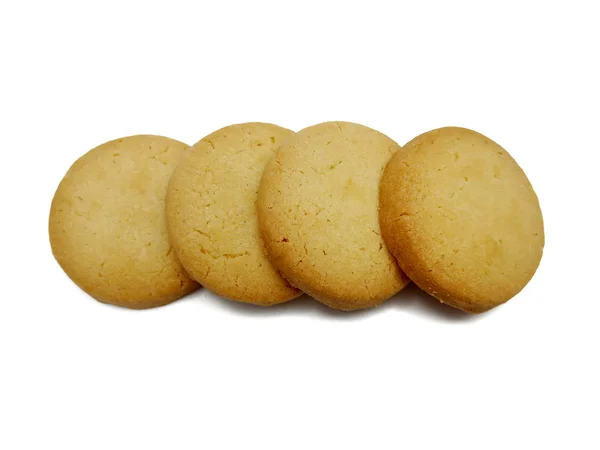 Dänischen Stil Butterkekse Keks Isoliert Auf Weißem Hintergrund — Stockfoto