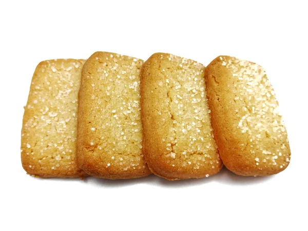 Galletas Mantequilla Estilo Danés Galleta Aislada Sobre Fondo Blanco —  Fotos de Stock