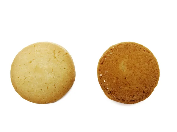 Dansk Stil Smör Cookies Kex Isolerad Vit Bakgrund — Stockfoto