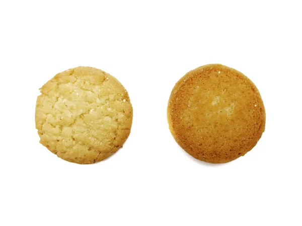 Dansk Stil Smör Cookies Kex Isolerad Vit Bakgrund — Stockfoto