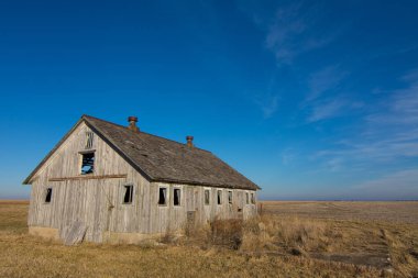 Kırsal Midwest eski ahşap ahırda. LaSalle County, Illinois, ABD