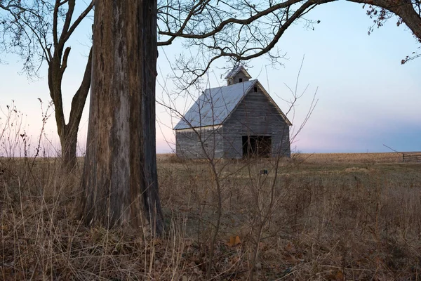 Old Wooden Barn Dusk Lasalle County Illinois Usa — Stock Photo, Image