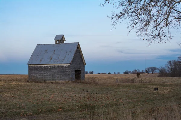 Régi Pajta Alkonyatkor Lasalle County Illinois Amerikai Egyesült Államok — Stock Fotó