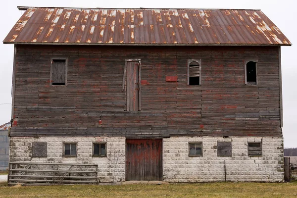 Antiguo Granero Medio Oeste Rural Condado Kendall Illinois — Foto de Stock