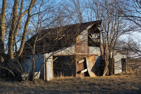 Velho Celeiro Desgastado Zona Rural Condado Putnam Illinois Eua — Fotografia de Stock
