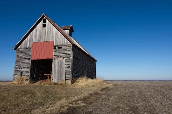 Régi Pajta Vidéki Nyílt Mezőgazdasági Területek Illinois Amerikai Egyesült Államok — Stock Fotó