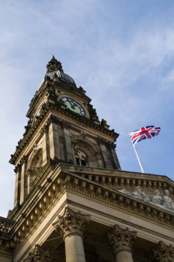 öğleden sonra bir ışık Bolton belediye binasına Saat Kulesi. Lancashire, İngiltere.