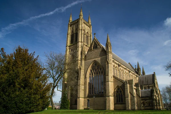 Antigua Iglesia Inglesa Bolton Inglaterra Soleado Día Primavera — Foto de Stock