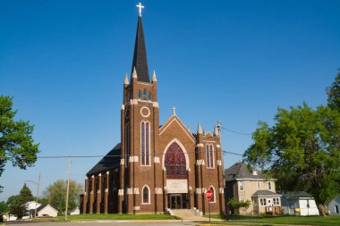 Güzel tuğla küçük Midwest kasaba kilise inşa. LaSalle, Illinois, ABD