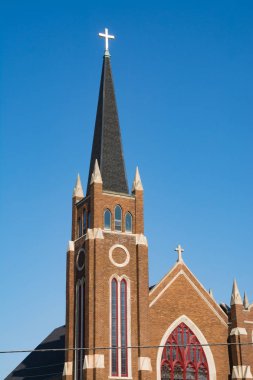 Güzel tuğla küçük Midwest kasaba kilise inşa. LaSalle, Illinois, ABD