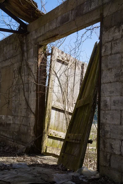 Členění Struktury Opuštěné Továrně — Stock fotografie