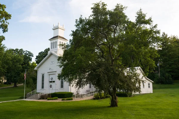 Staré Křesťanské Církve Venkovském Městě Midwest Putnam Illinois Usa — Stock fotografie