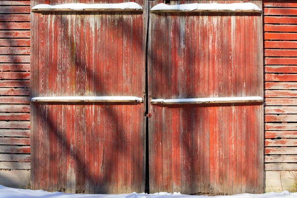 Red Painted Barn Doors — Stock Photo, Image