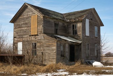 Terk edilmiş çiftlik kırsal Illinois.