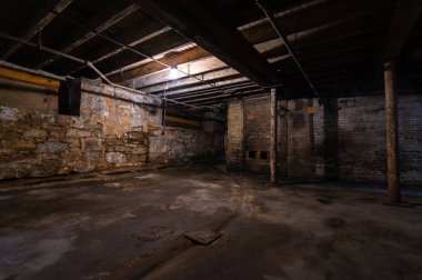 Grungy warehouse basement  clipart